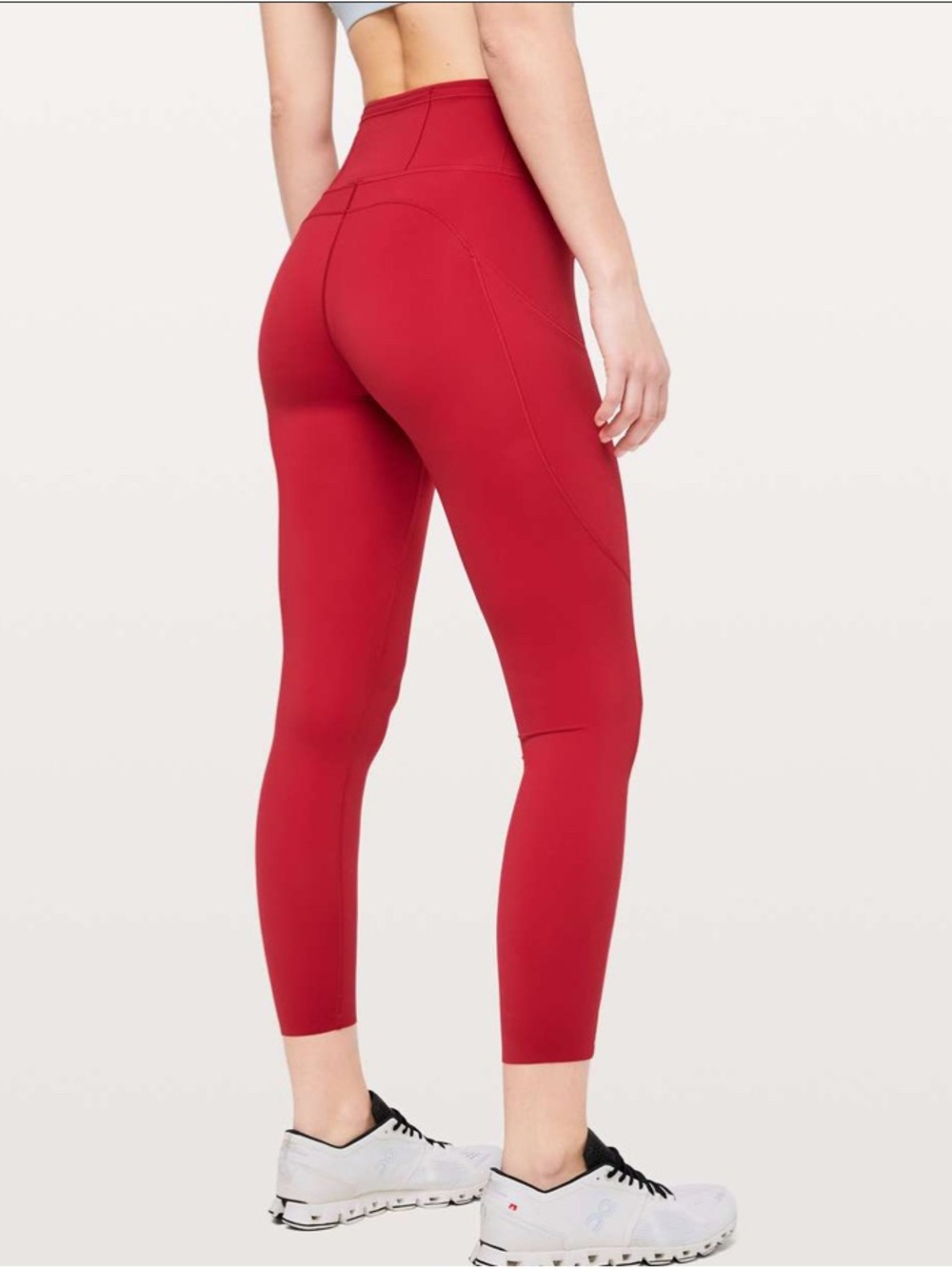 Lululemon Fast & Free 7/8 Tight Dark Red High Rise 25” Inseam Nulux Fabric Sz 4